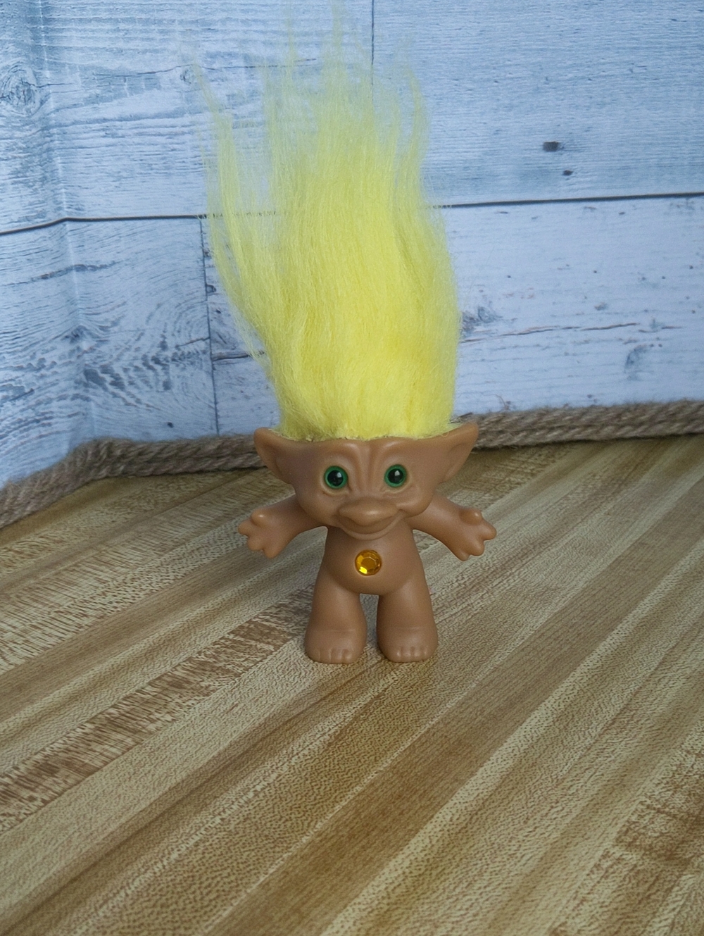 Ace Novelty Yellow-Haired Troll Doll with Yellow Gem